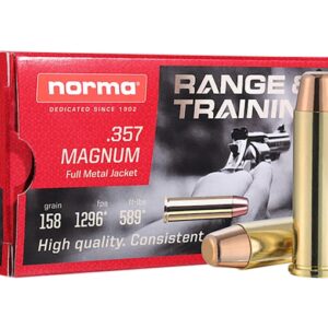 Norma Range & Training 357 Magnum Ammo 158 Grain Full Metal Jacket 500 rounds